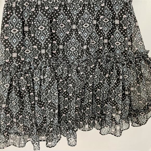 Misa Los Angeles Cerise Tiered Ruffle Mini Dress, Black Multi Sz XS - Picture 8 of 13